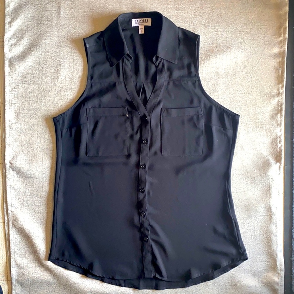 Collared Sleeveless Button Up Portofino Shirt